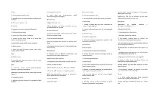 2. Pons
1. Controlling autonomic functions
2. Relaying sensory information between Cerebellum and
Cerebrum
3. Influences sleep and arousal
3. Medulla
1. Involuntary movements (breathing, heartbeat)
2. Peripheral nervous system
1. Consists of all other nerves in categories
1. Somatic nervous system (made up of nerves that
connect to voluntary skeletal
muscles/motor neurons and to sensory receptors)
1. Afferent nerves
1. Axons that carry information inward to the central
nervous system from the
body
2. Efferent nerves
1. Axons that carry information outward from the central
nervous system to the
body
2. Autonomic nervous system (controls/regulates
automatic, involuntary functions that
people don’t normally think about, such as heart rate and
digestion)
1. Sympathetic division
1. Mobilizes the body’s resources for emergencies (fight
or flight)
2. Parasympathetic division
1. Calms body and conserves/saves bodily
resources/energy (rest and digest)
Mirror Neurons
1. Signal from visual cortex
1. When you pick up a ball certain neurons fire; when you
see someone else pick up a ball
the same neurons fire
2. Important when babies imitate their parents or form
connections between things
3. Vital for human development
4. Way we empathize (put ourselves in someone else’s
shoes)
1. Psychopaths and Narcissists can’t to this (problem with
mirror neurons)
Neuroplasticity
1. Exposing brain to different environments and
information (brain makes changes such as
shape in order to learn new info)
2. Influenced by other factors (drugs, alcohol, stress, etc)
3. Abuse can affect the brain:
1. Temporal lobes are not active after abuse in children
2. These kids suffer emotional and cognitive problems
4. After the corpus callosum has been cut, responses to
stimuli depend on which hemisphere
receives information
1. Split-brain studies
Brain communication:
1. Brain communicates to itself
1. Left controls right muscles, right controls left muscles
2. Broca’s area
1. Located in frontal lobe near areas responsible for
muscles of mouth (jaw, etc)
2. Problems with pronunciation but not with meaning of
words
3. Wernicke’s area
1. Located in temporal lobe
2. Deals with language comprehension (problems with
meaning of words but not
pronunciation)
Endocrine System
1. Communicates and controls body functions
2. Secretes Hormones (chemical messengers similar to
neurotransmitters)
1. Travel through bloodstream
3. Pituitary gland
1. Sends orders with the amount of hormone needed and
where it needs to be sent
4. Oxytocin: a hormone released by the pituitary gland,
which regulates reproductive behaviors
(most commonly associated with new mothers, triggers
memory gland for milk)
DNA/Genetics
1. The basic units of genetic transmission are genes
housed on chromosomes. Genes operate
in pairs, which may be homozygous or heterozygous.
When a pair of genes are
heterozygous, one may be dominant and the other
recessive (Child receives one allele from
each parent)
Downloaded by Namuag, Kimverly F.
(namuagkimverly@gmail.com)
lOMoARcPSD|24671924
2. Phenotype: physical characteristic
3. Genotype: DNA/genetic makeup
4. Twin studies: studying effects of heredity and
environment on identical and fraternal twins
1. In twin studies researchers assess hereditary influence
by comparing the resemblance
of identical twins and fraternal twins with respect to a
trait
5. Adoption studies: studying to see if the child will obtain
traits of the adoptive parents or the
biological parents (if environment plays a big role)
1. Adoption studies assess hereditary influence by
examining the resemblance between
adopted children and both their biological and their
adoptive parents
6. Family studies: studying if the relatives of the family
have increased the risk of developing a
disease
1. In family studies researchers assess hereditary
influence by examining blood relatives to
see how much they resemble one another on a specific
trait
 