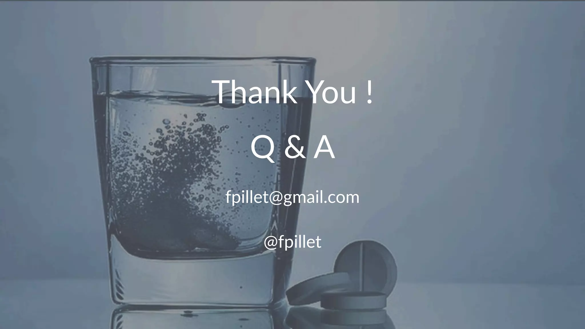 Thank&You&! 
Q"&"A 
fpillet@gmail.com 
@fpillet 
