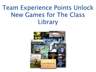 Team Experience Points Unlock
New Games for The Class
Library