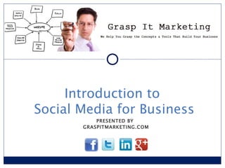 PRESENTED BY  GRASPITMARKETING.COM Introduction to  Social Media for Business [INSERT LOGO] 