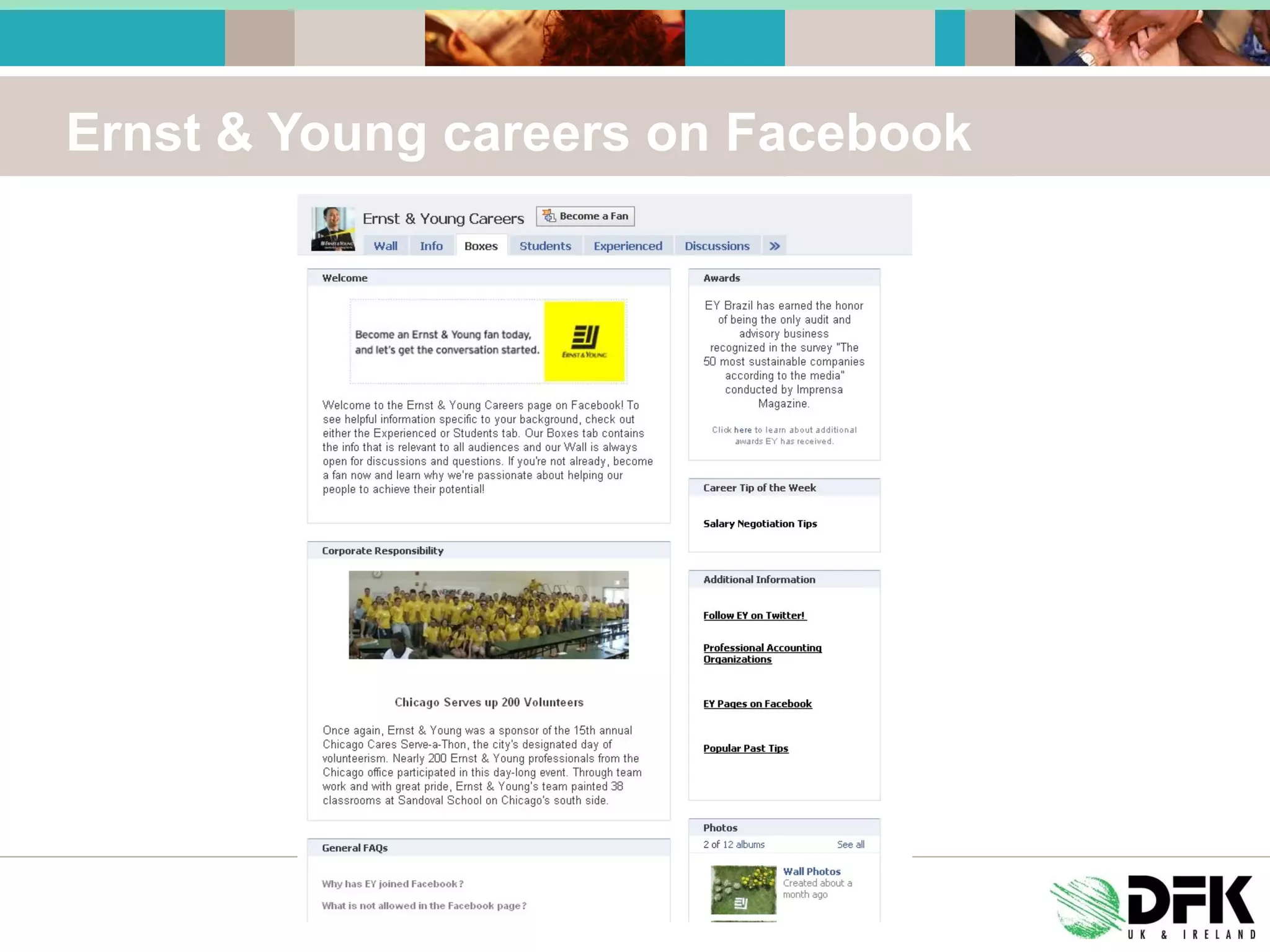Ernst & Young careers on Facebook 