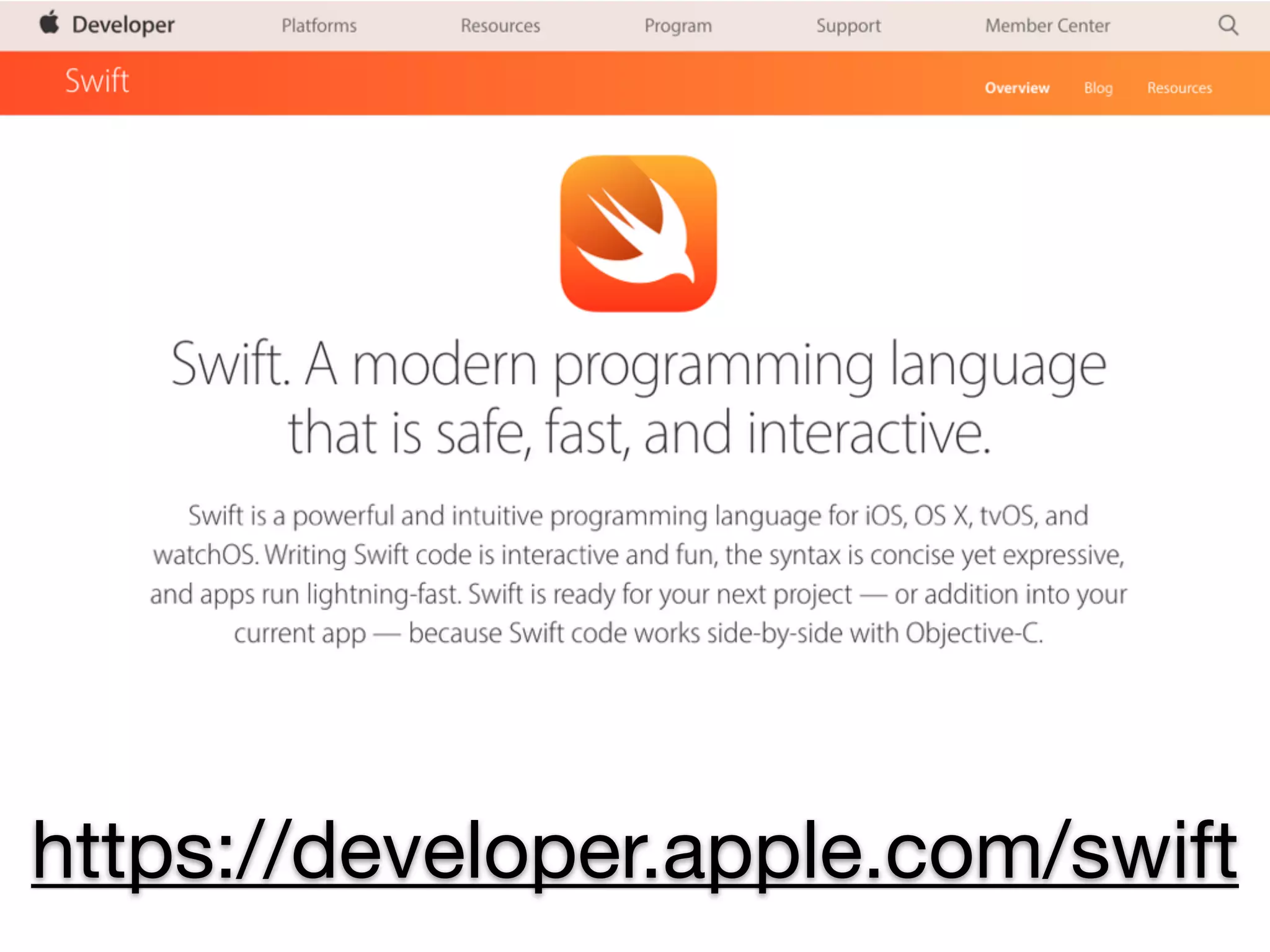 https://developer.apple.com/swift
 