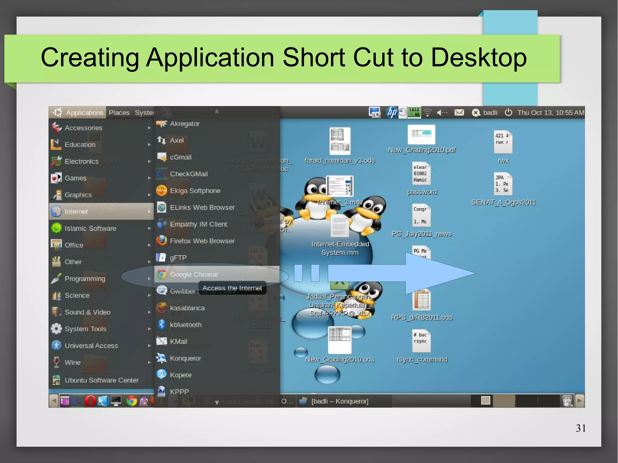 Creating Application Short Cut to Desktop

31

 