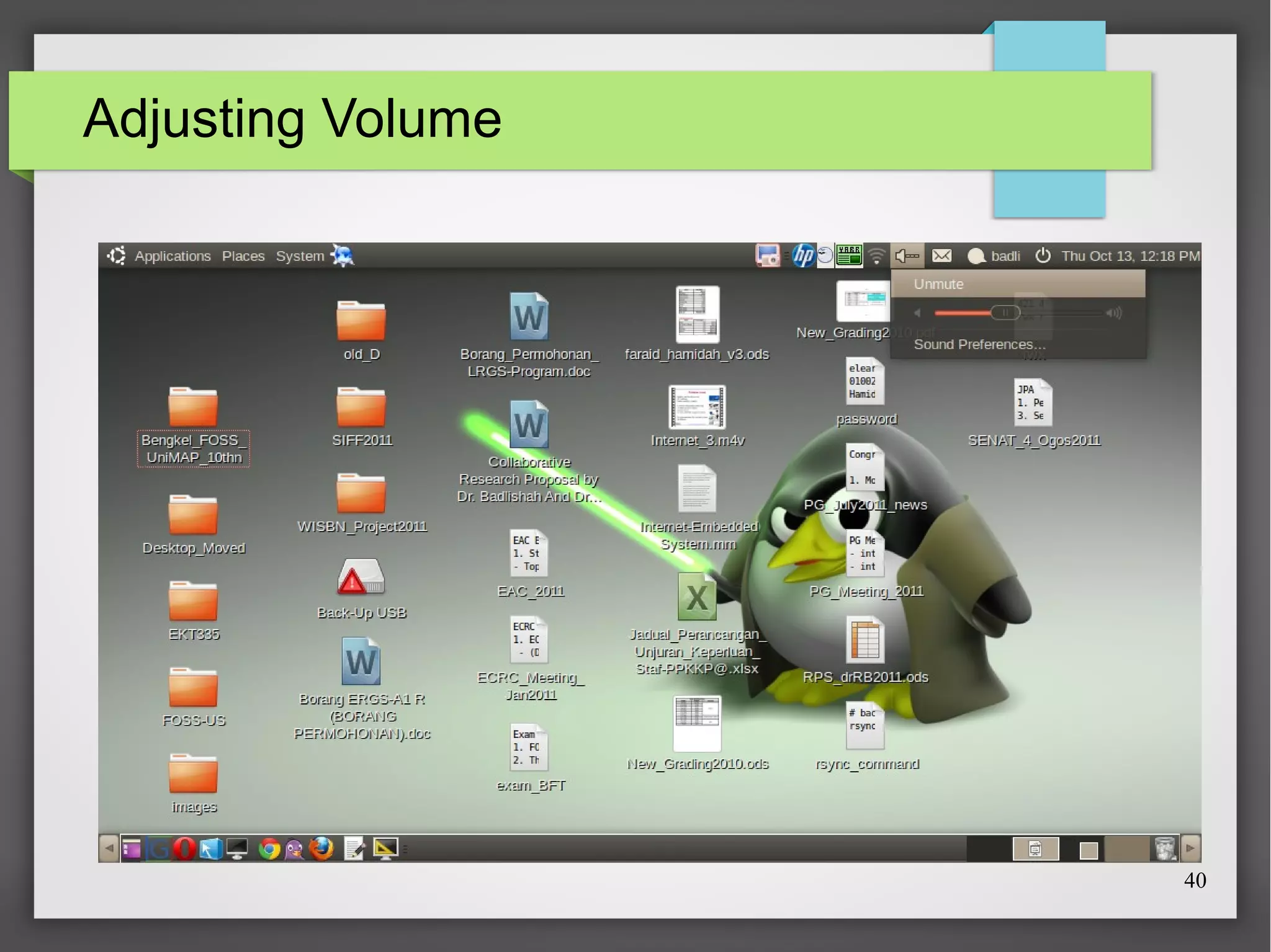 Adjusting Volume

40

 