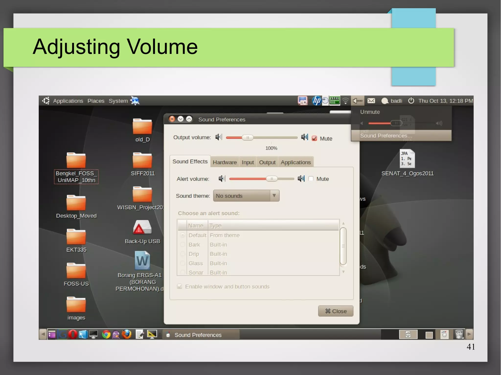 Adjusting Volume

41

 