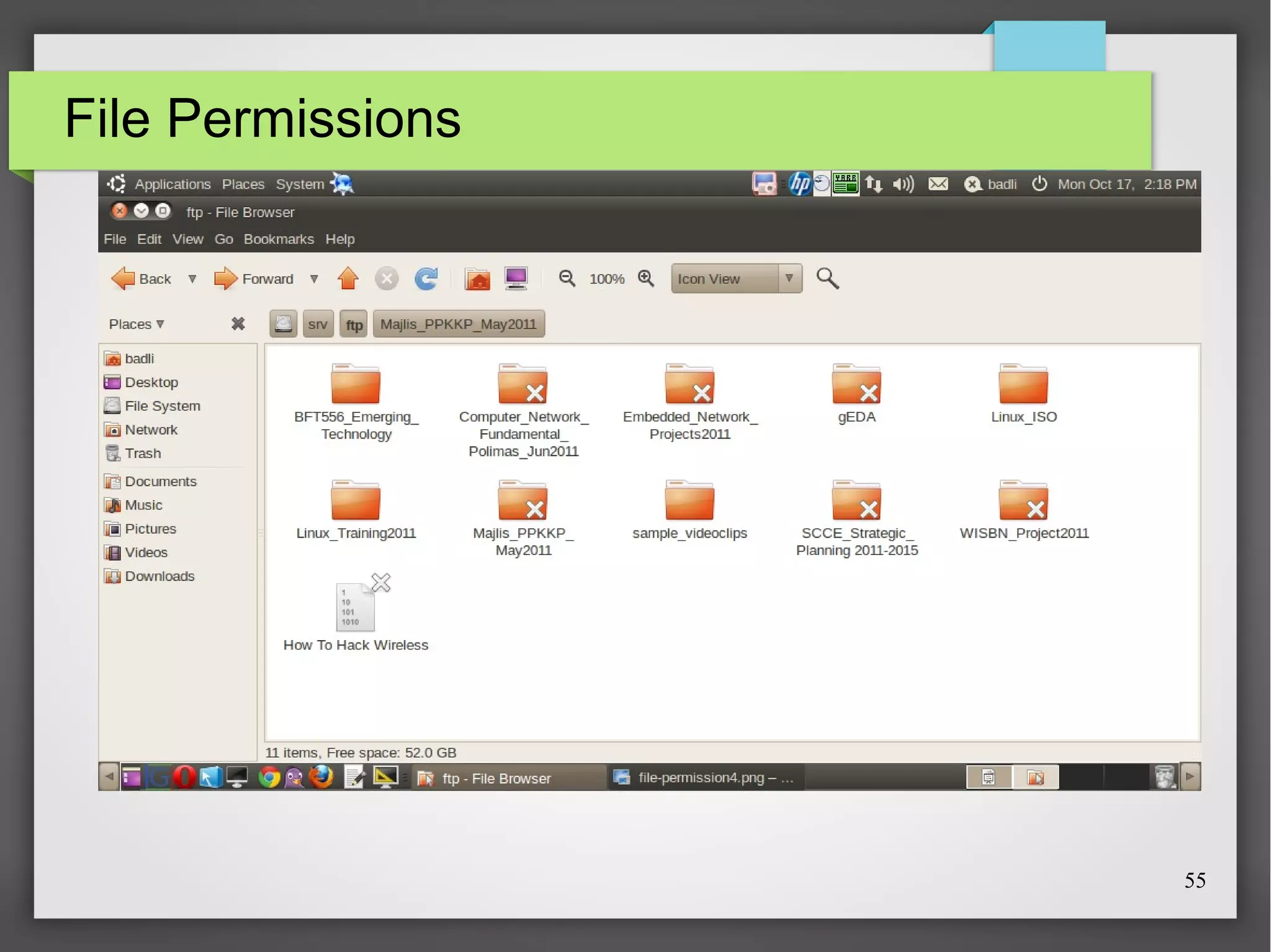 File Permissions

55

 