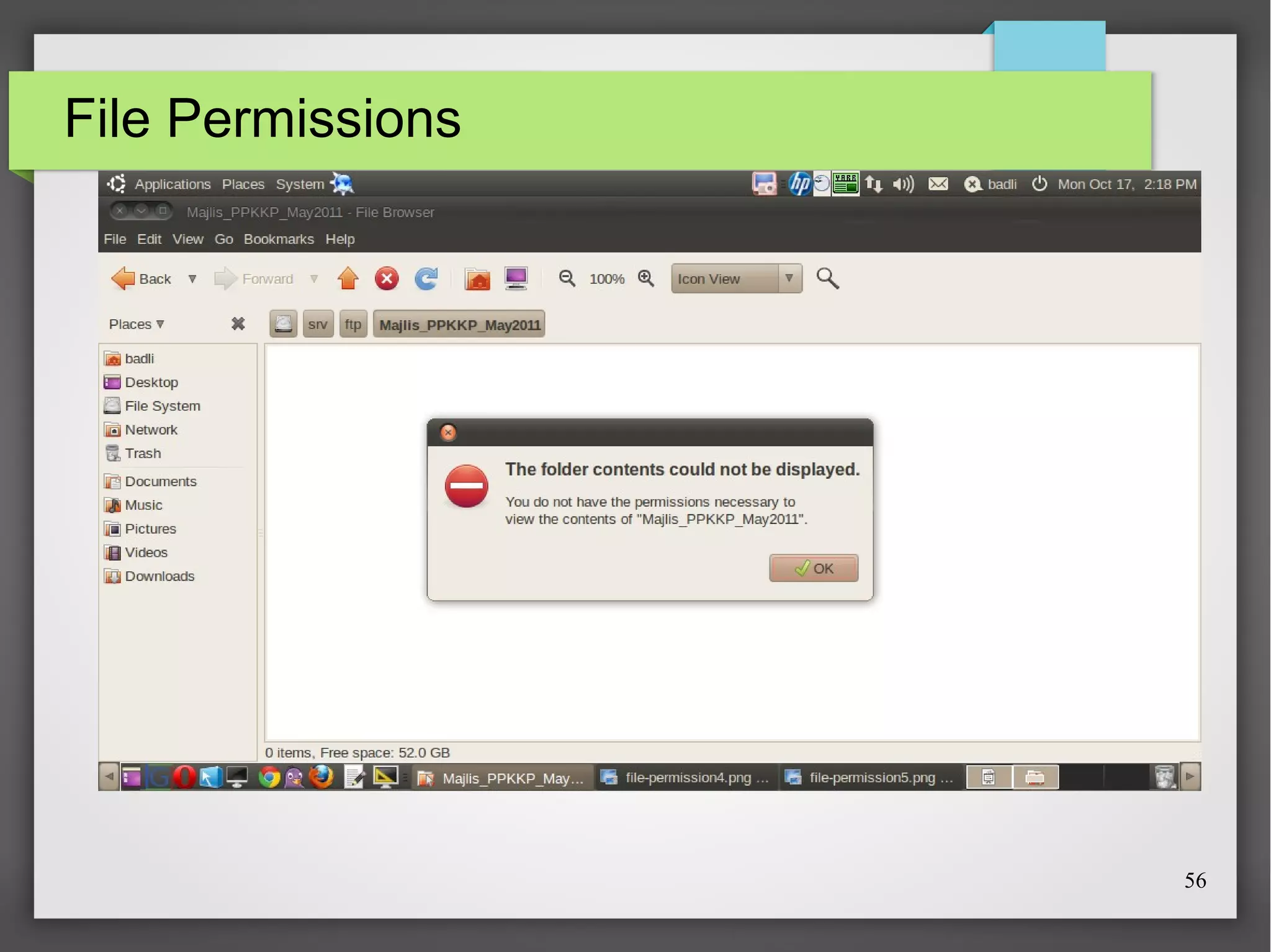 File Permissions

56

 