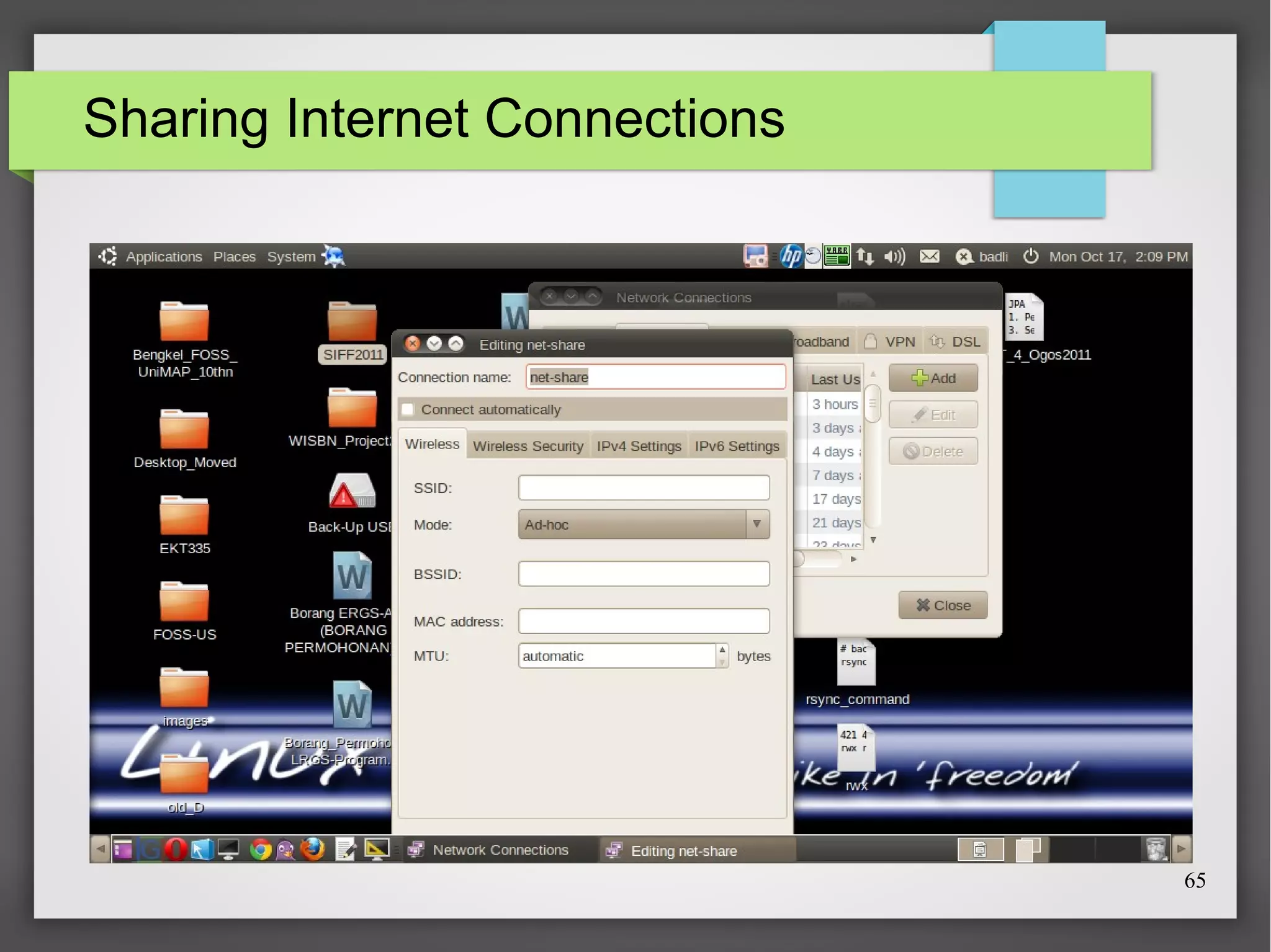 Sharing Internet Connections

65

 