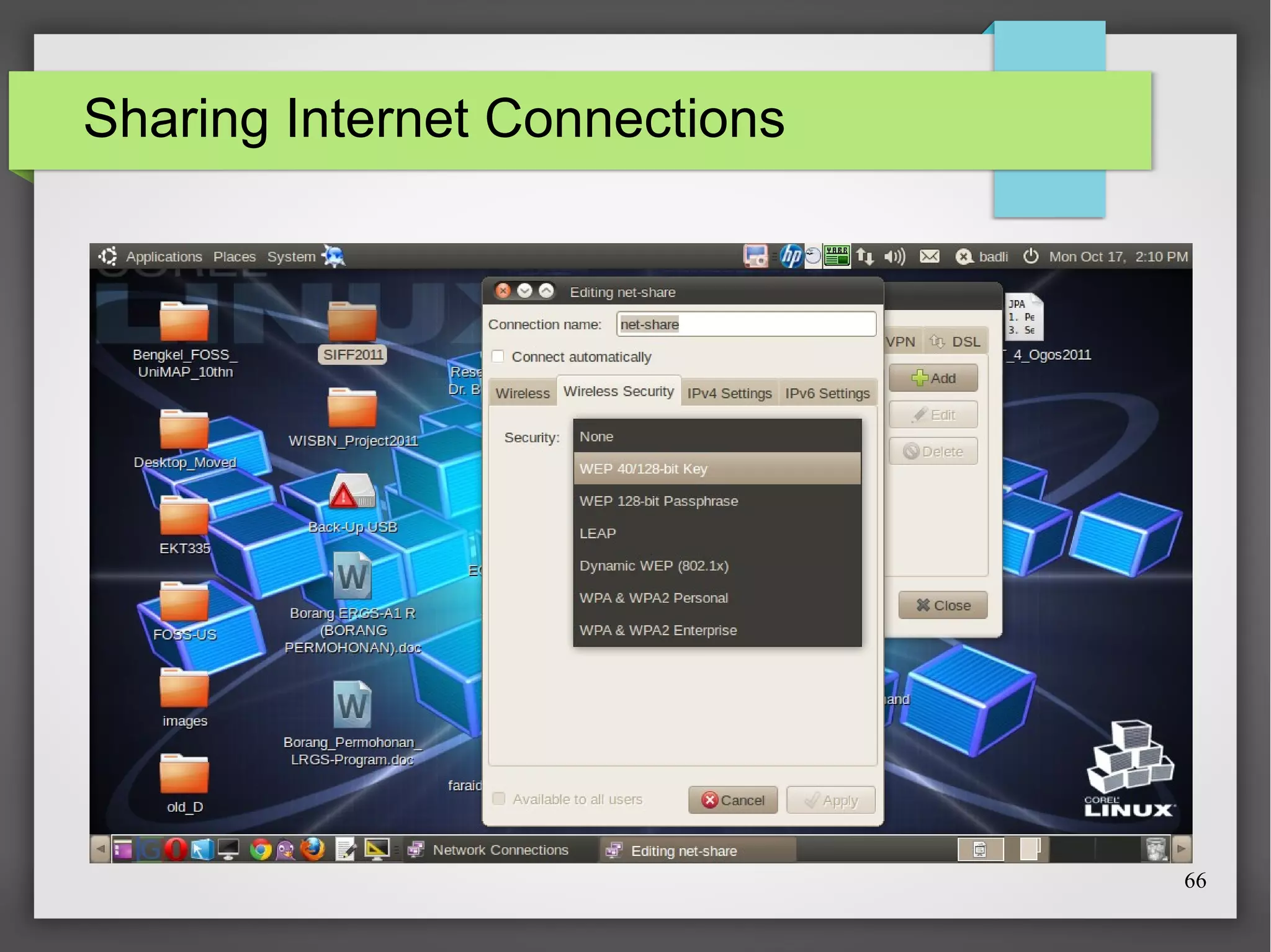 Sharing Internet Connections

66

 