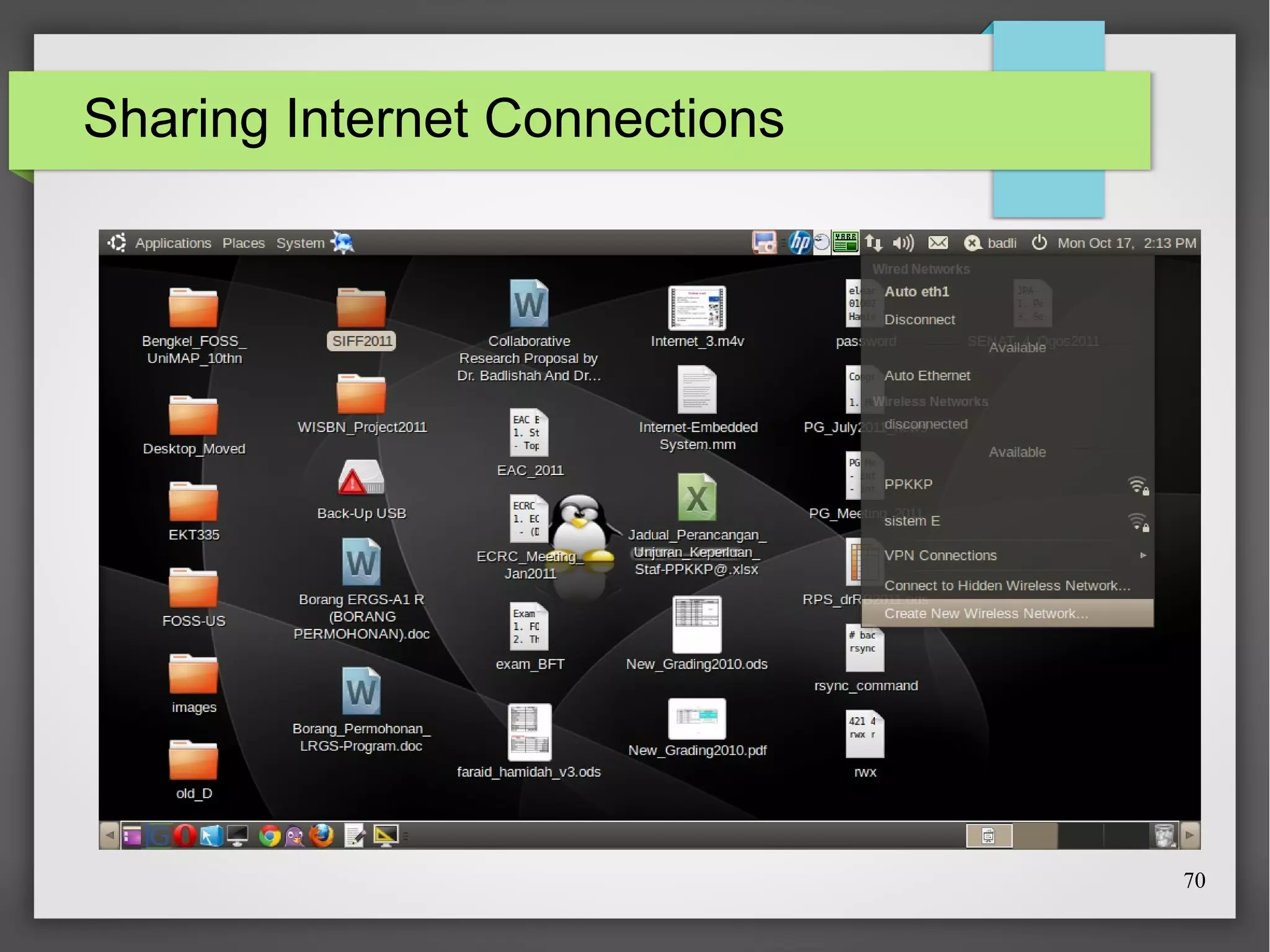Sharing Internet Connections

70

 