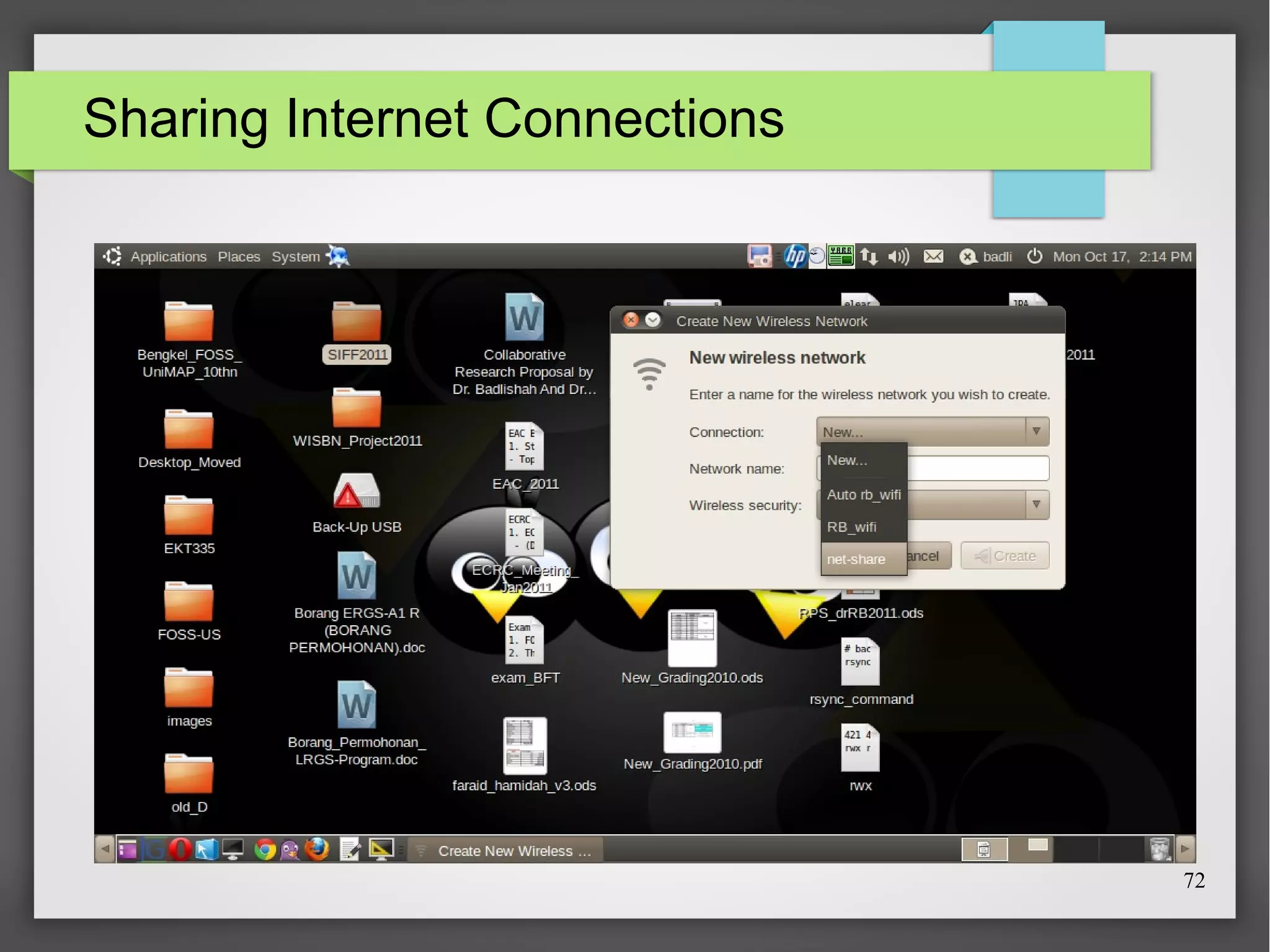 Sharing Internet Connections

72

 