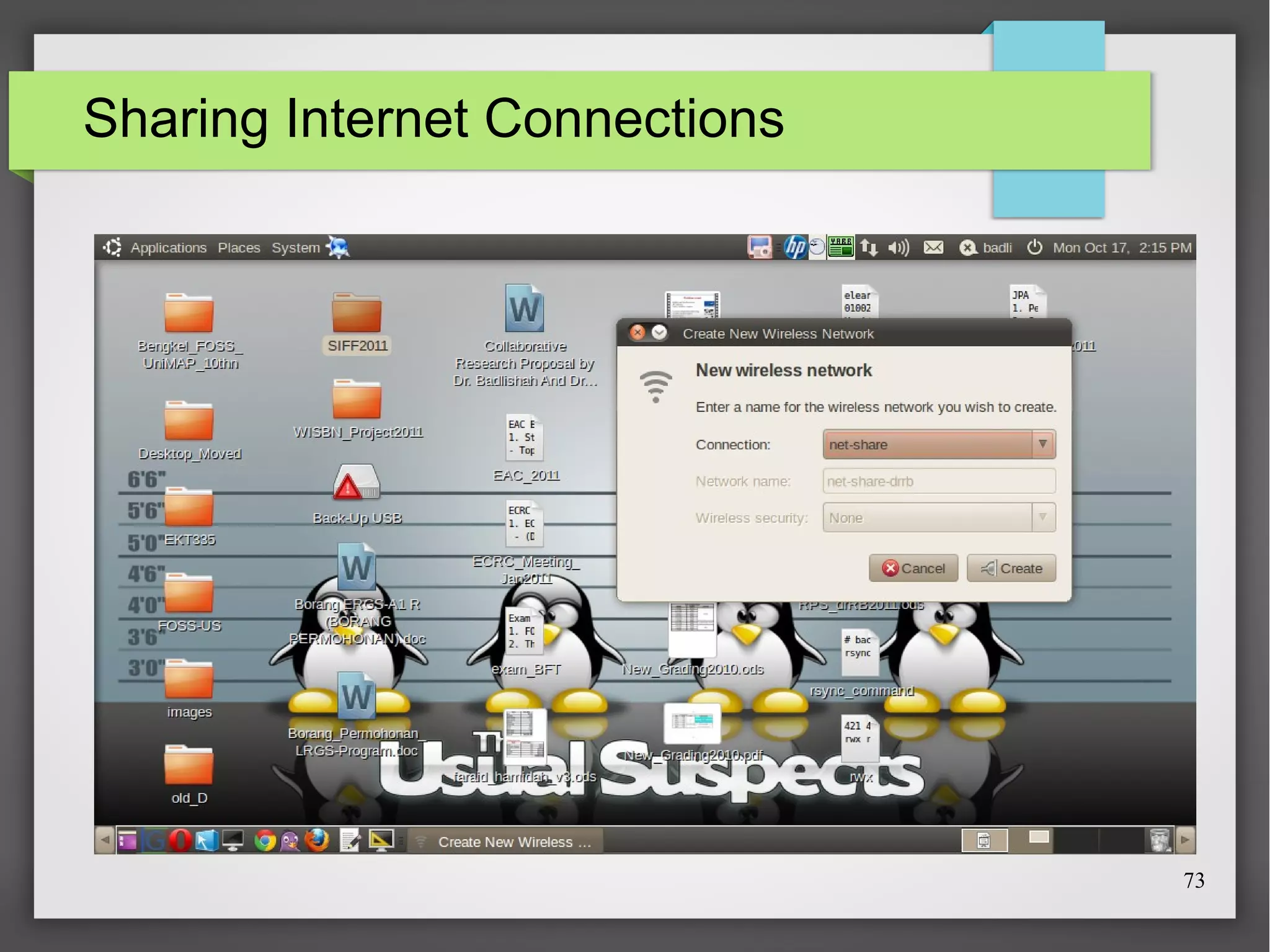 Sharing Internet Connections

73

 