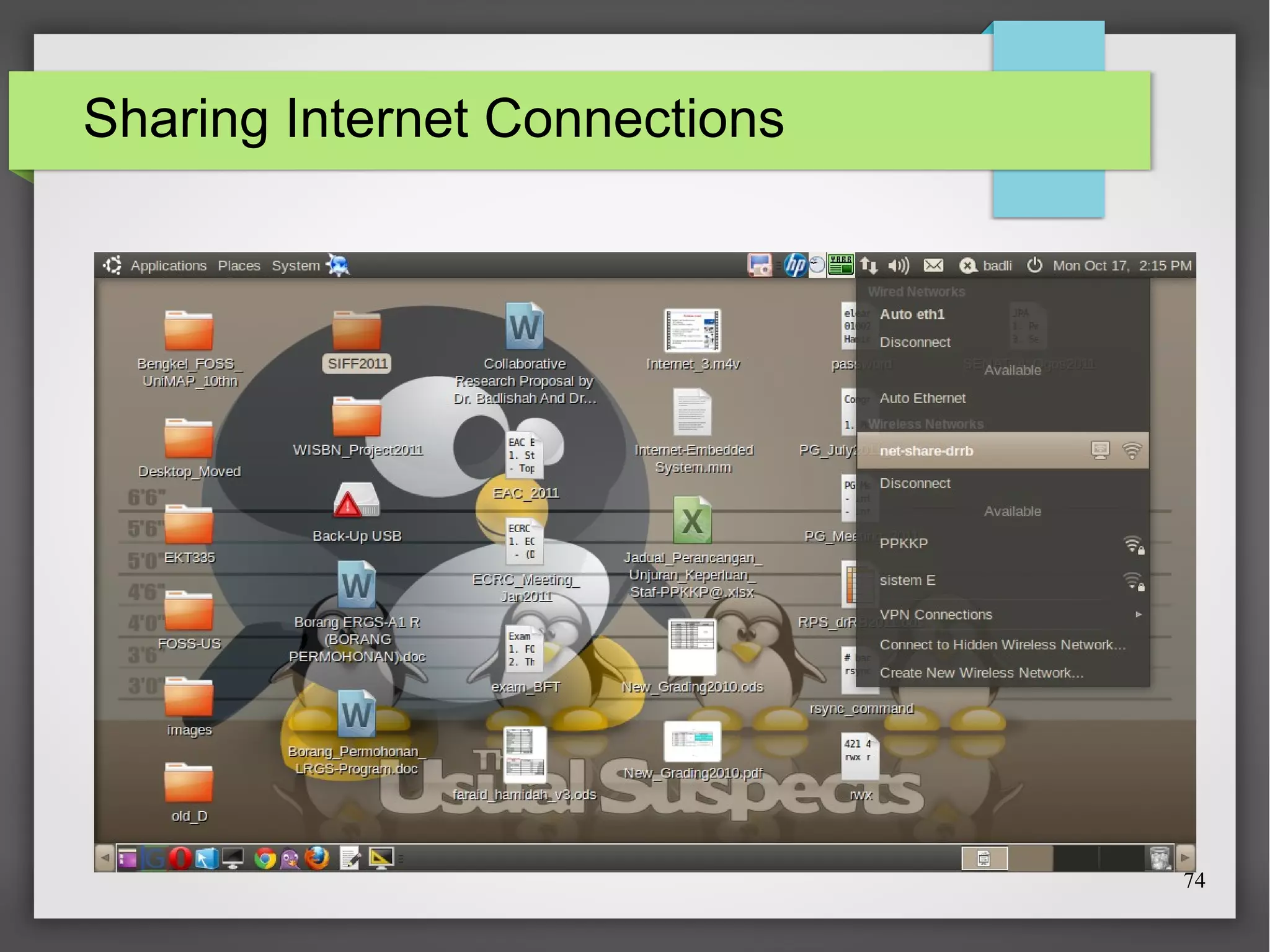 Sharing Internet Connections

74

 