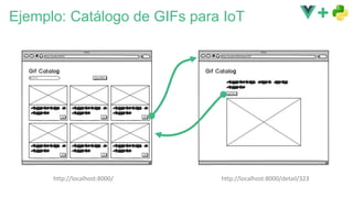 Ejemplo: Catálogo de GIFs para IoT
http://localhost:8000/ http://localhost:8000/detail/323
 