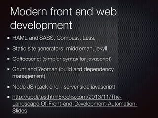 Ruby Frontend Haml Example Intro to mobile web application development | PDF