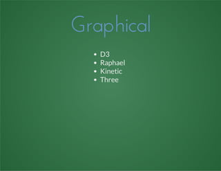 Graphical
D3
Raphael
Kinetic
Three
 