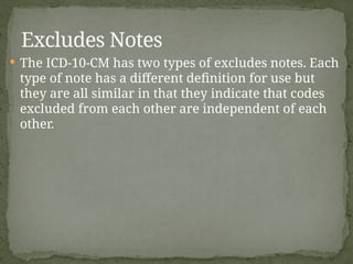 2 More Excludes Notes Examples INTRODUCTION TO ICD 10 in health information | PPTX