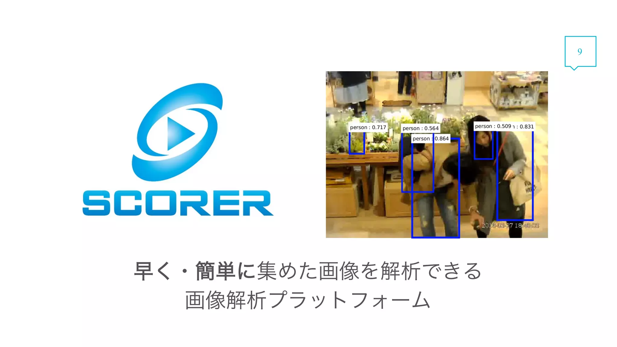 早く・簡単に集めた画像を解析できる
画像解析プラットフォーム
9
 
