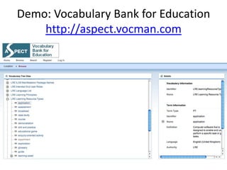 Demo: Vocabulary Bank for Educationhttp://aspect.vocman.com