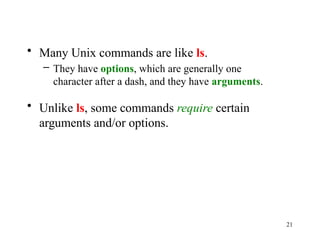 Introduction to Unix and Spring: Basic Line COmmands | PPTX