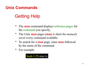Introduction to Unix and Spring: Basic Line COmmands | PPTX