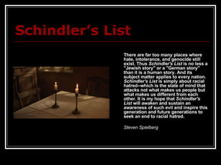 Schindler’s List ,[object Object],[object Object]