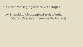 o.a.c.net.MessagingService.verbStages 
! 
new EnumMap<MessagingService.Verb, 
Stage>(MessagingService.Verb.class) 
 