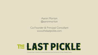 Aaron Morton 
@aaronmorton 
! 
Co-Founder & Principal Consultant 
www.thelastpickle.com 
! 
Licensed under a Creative Commons Attribution-NonCommercial 3.0 New Zealand License 
