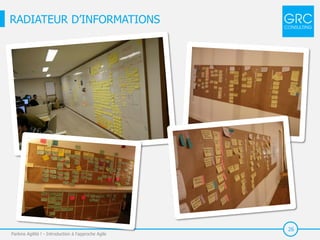 26
RADIATEUR D’INFORMATIONS
Parlons Agilité ! - Introduction à l'approche Agile
 