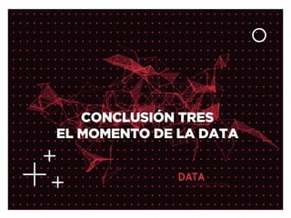 CONCLUSIÓN TRES
EL MOMENTO DE LA DATA
 