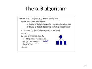 149
The α-β algorithm
cutoff
 
