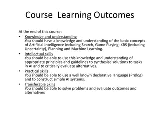 Course Learning Outcomes
At the end of this course:
• Knowledge and understanding
You should have a knowledge and understa...