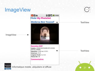 ImageView
TextView

ImageView

TextView

Informatique mobile, ubiquitaire et diffuse

21

 