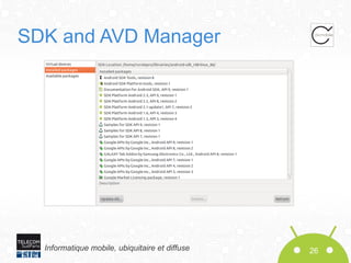 SDK and AVD Manager

Informatique mobile, ubiquitaire et diffuse

26

 