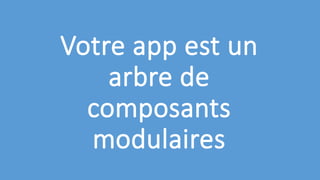 Votre app est un
arbre de
composants
modulaires
 