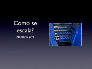 Como se
 escala?
Montar a infra
 
