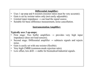 Introduction about Biopotential amplifiers and types of amplifiers.pptx