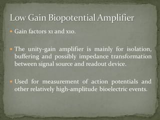 Introduction about Biopotential amplifiers and types of amplifiers.pptx