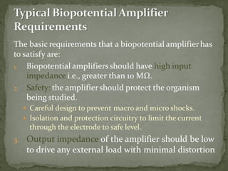Introduction about Biopotential amplifiers and types of amplifiers.pptx
