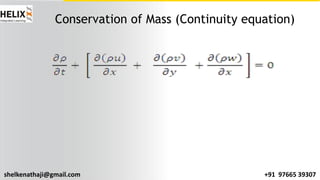 shelkenathaji@gmail.com +91 97665 39307
Conservation of Mass (Continuity equation)
 