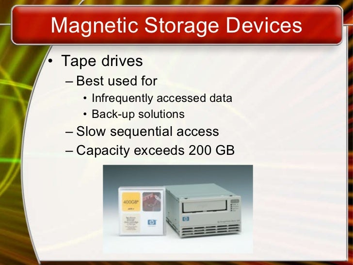 and optic based storage devices