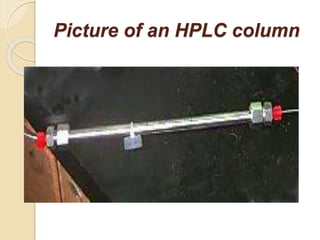Picture of an HPLC column
 