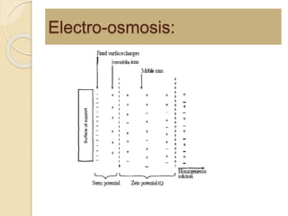 Electro-osmosis:
 
