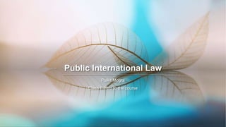 Public International Law
Pulkit Mogra
Class I: Intro to the course
 