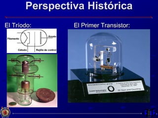 Perspectiva Histórica
El Tríodo: El Primer Transistor:
 