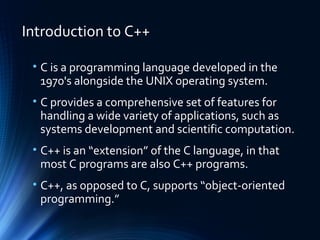 Introduction to C++,Computer Science | PPT