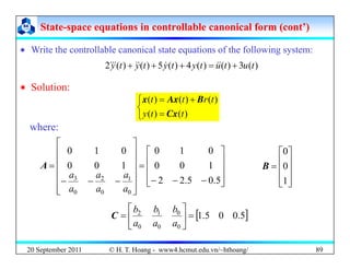State
State-
-space equations in controllable canonical form (cont’)
space equations in controllable canonical form (cont’...