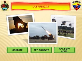 LAS FUERZAS
COMBATE APY. COMBATE
APY. SERV.
COMB.
 