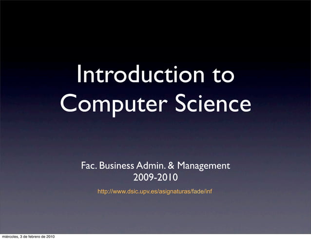 Introd to CS. Presentation | PPT