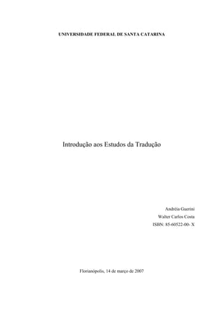 PDF) Estudos da Tradução: uma introdução